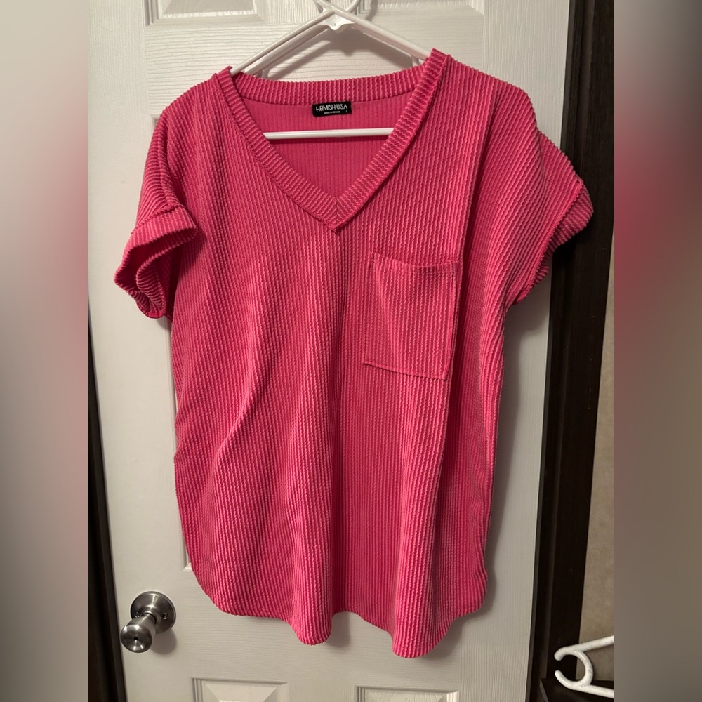 HEIMISH USA Hot Pink Short Sleeve Top